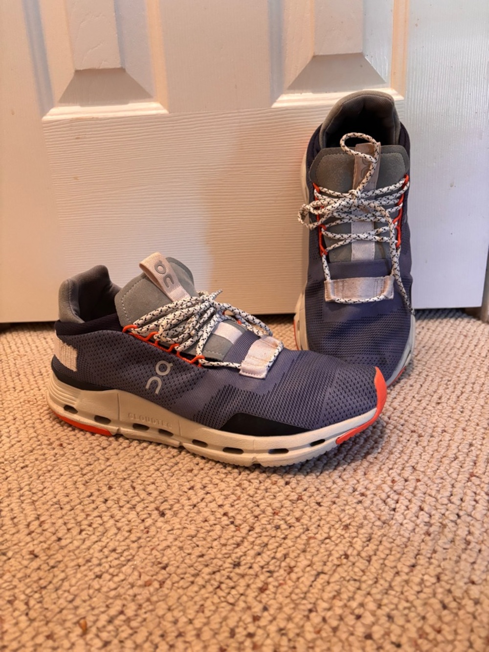 On Cloud Nova Sneakers | Denim Blue & Coral | Men’s 8.5 or Women’s 10